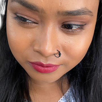 Black Beads Nose Ring